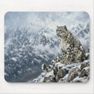 Snow Leopard Totem Mousepad - Fine Art Wildlife De Musmatta