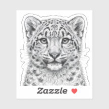 Snow Leopard Unge Plantskola Klistermärke