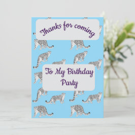 Snow Leopards Thank you Card Inbjudningar
