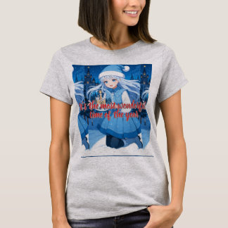 Snow Maiden Anime Girl Christmas Snow Globe T-Shir T Shirt