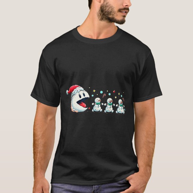 Snow Man Xmas Tee Snowman Gamer  (Framsida)