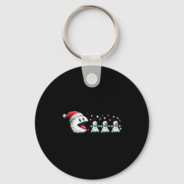 Snow Man Xmas Tee Snowman Gamer  Nyckelring (Framsida)