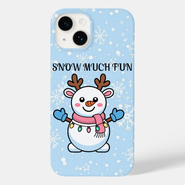 Snow Much Fun | Cute Snowman Phone Case (Baksida)