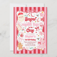 Snow Much Fun To Be One Christmas Bow Birthday