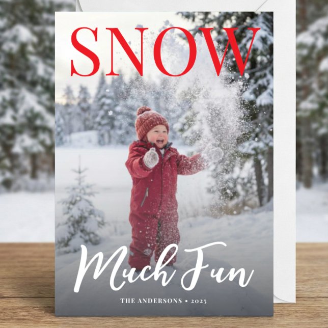 snow much fun winter snowflake photo snow julkort (Skapare uppladdad)