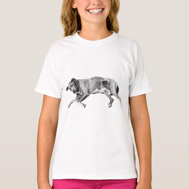 Snow-Night Slumber, Gentle Hound T Shirt (Framsida)