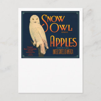 Snow Owl Brand Äpplen Vykort