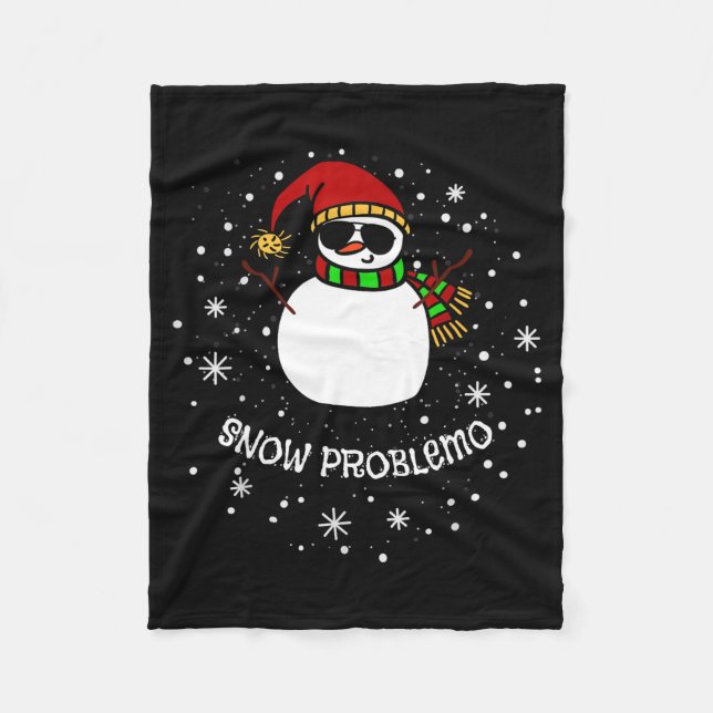 Snow Problemo Funny Christmas Snowman  Fleecefilt (Framsidan)