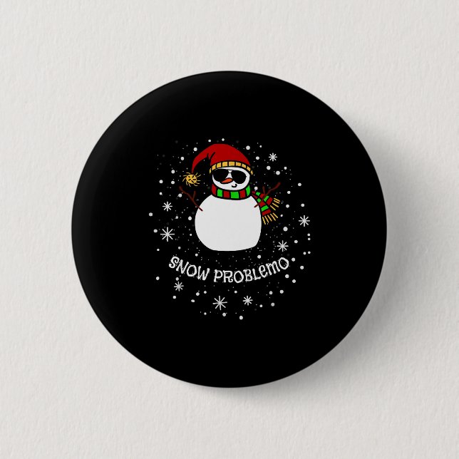 Snow Problemo Funny Christmas Snowman  Knapp (Framsida)