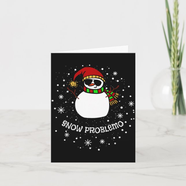 Snow Problemo Funny Christmas Snowman  Kort (Framsida)