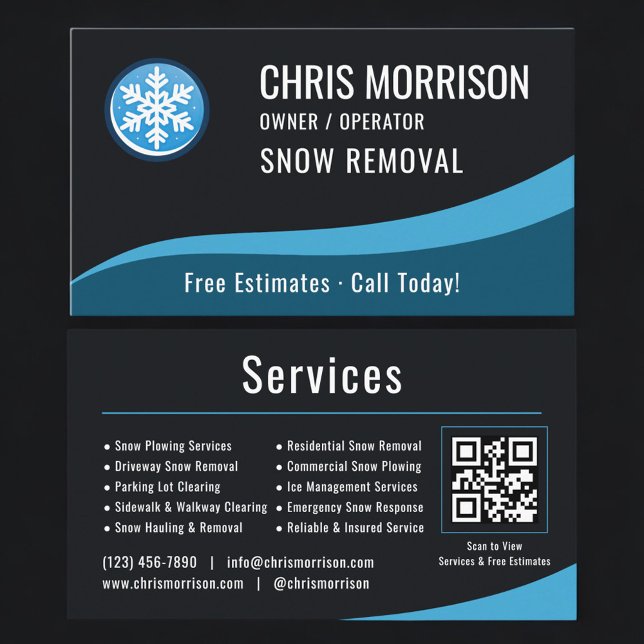 Snow Removal QR Code Visitkort (Skapare uppladdad)