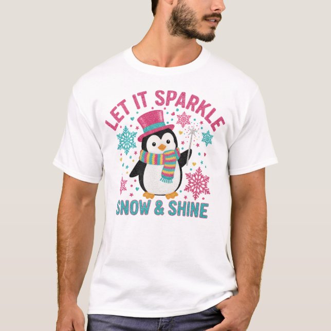 Snow & Shine Pingvin T-shirt – Julpresent (Framsida)