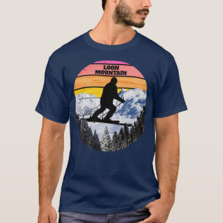 Snow Ski Loon Mountain Skiing Fields New Hampshire T Shirt