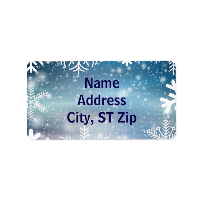 Snow Snowflake Personal Address Holiday Winter Adressetikett (Framsidan)