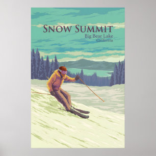Snow Summit California Skidort Resoraffisch Poster