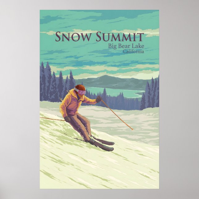 Snow Summit California Skidort Resoraffisch Poster (Framsidan)