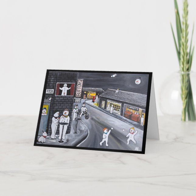 Snow Town Painting by Alfred Fox Kort (Framsida)