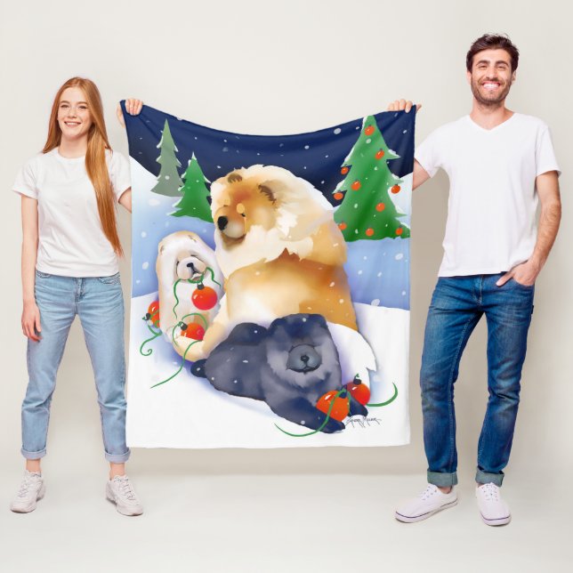 SNOWBABIES Chow 2020 Holiday filtblank Fleecefilt (På plats)