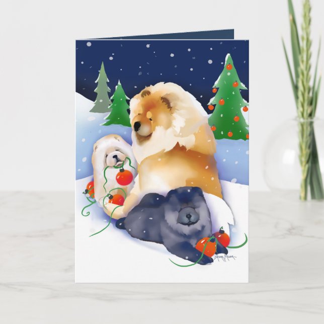 SNOWBABIES Chow Art-kort Helgkort (Framsida)