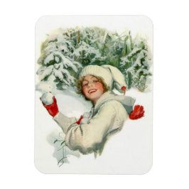 Snowball Fight (av Harrison Fisher) Magnet
