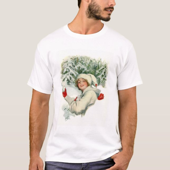 Snowball Fight (av Harrison Fisher) T Shirt (Framsida)