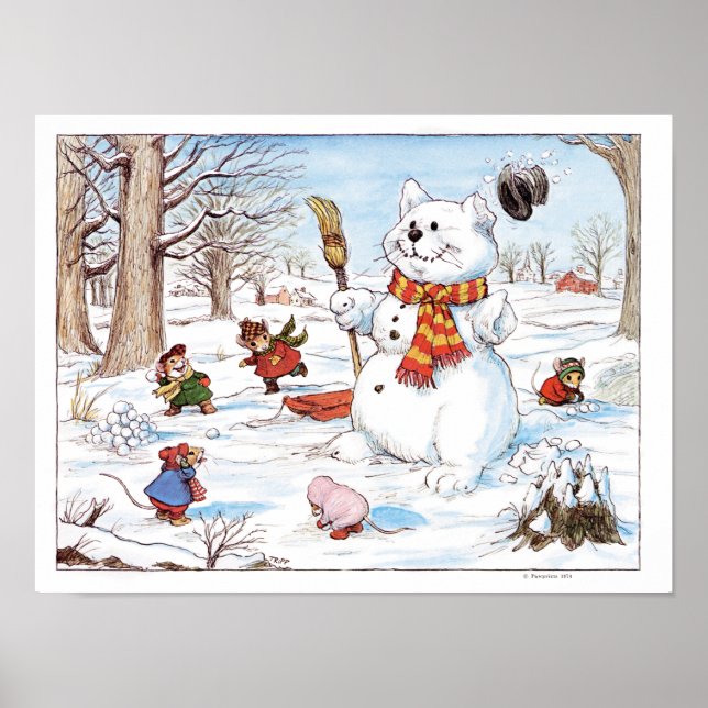 Snowball Fight Mce Illustration Skriv ut Poster (Framsidan)