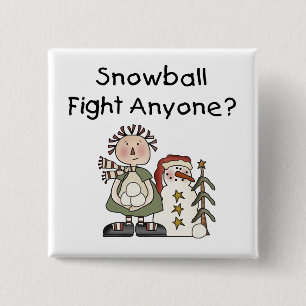 Snowball Fight Tshirts och Gifts Knapp