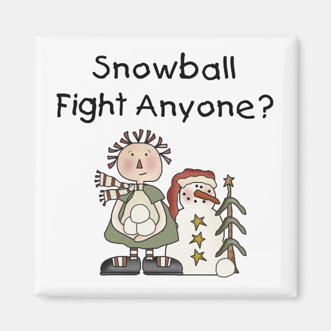 Snowball Fight Tshirts och Gifts Magnet (Framsidan)