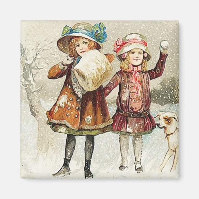 Snowball Girls Vintage Magnet (Framsidan)