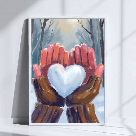 Snowball Heart | Winter Gloves Watercolor Poster