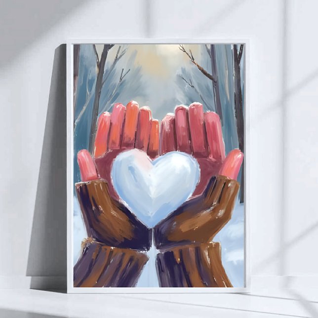 Snowball Heart | Winter Gloves Watercolor Poster (Skapare uppladdad)