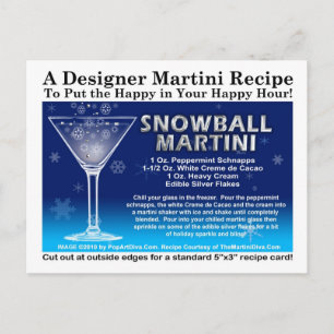 Snowball jul Martini Recipe-vykort Vykort