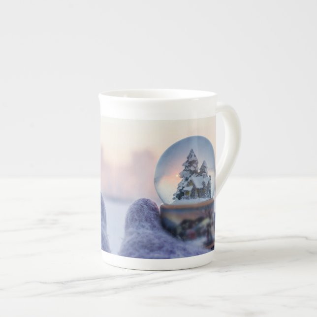 Snowball Julgran vintersnöfall Benporslin Mugg (Framsida höger)