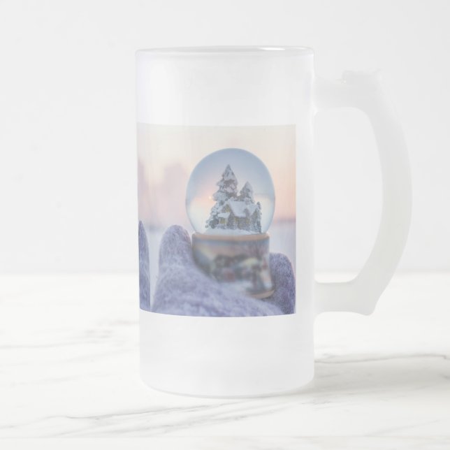 Snowball Julgran vintersnöfall Frostat Ölglas (Höger)
