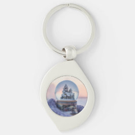 Snowball Julgran vintersnöfall Swirl Silverfärgad Nyckelring