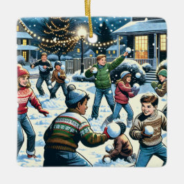Snowball-matchen, Personlig jul Julgransprydnad Keramik