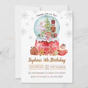 Snowball Nutcracker Winter Birthday-inbjudan Inbjudningar