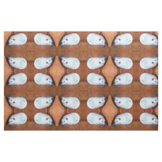 Snowball White Finare Pet Råtta Patterned Fabric Tyg (Fat Quarter)