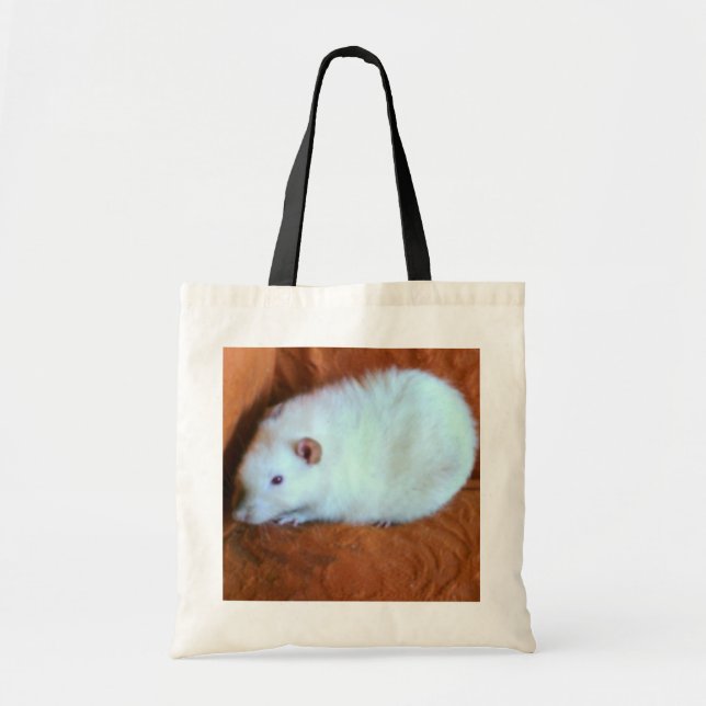 Snowball White Råtta Tote Bag Tygkasse (Framsidan)