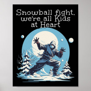 Snowball Winter sport med Ninjas för Snowballer I Poster