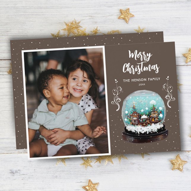 Snowball Winter Village Photo God jul Julkort (Skapare uppladdad)