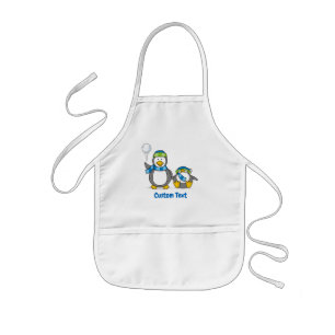 Snowballing penguins Long apron Barnförkläde