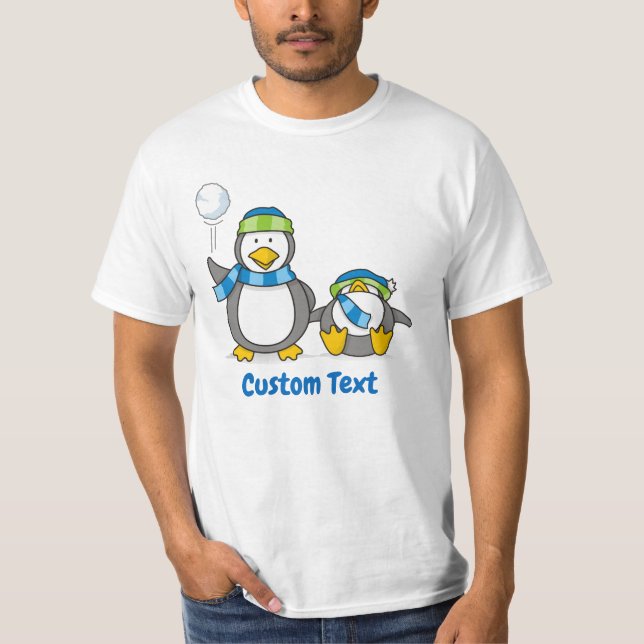 Snowballing Penguins T-Shirt (Framsida)