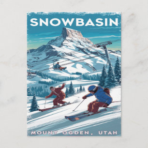 Snowbasin-skidor på Mount Ogden, Utah Vykort