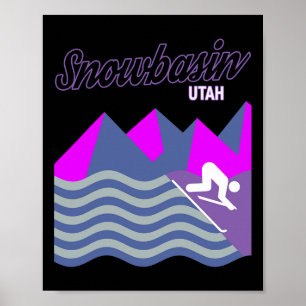 Snowbasin Sol Valley Utah Usa Ski Resort Snowboard Poster