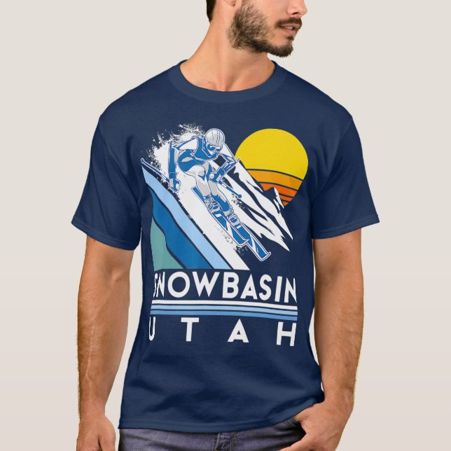 Snowbasin Utah Retro Ski T Shirt (Framsida)