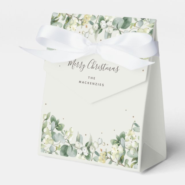 Snowberry + Eucalyptus jul-Helgdag Favoritbox Presentaskar (Framsidan Sidan)