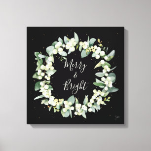 Snowberry+Eucalyptus-julkrans Canvastryck