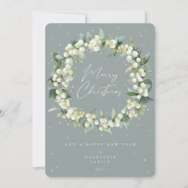 Snowberry + Eucalyptus Julkrans utan foto Julkort