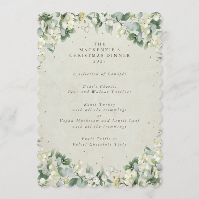 Snowberry+Eucalyptus Julmiddag 4 Kurser Meny (Framsida)